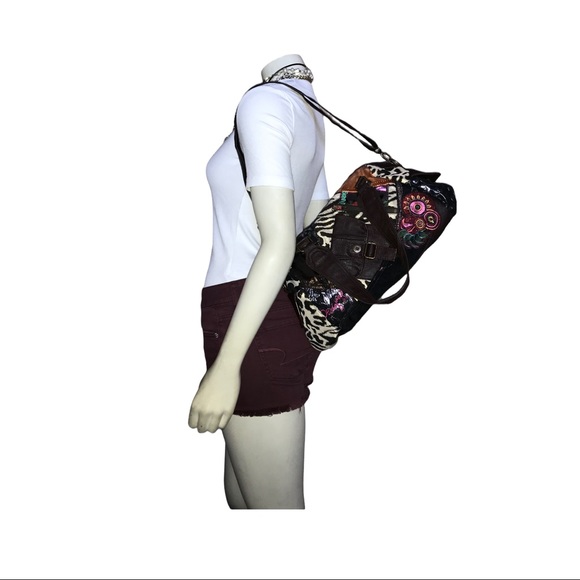 Desigual Bols Tokyo Patch Night Multi Color Satchel Bag - Picture 8 of 8